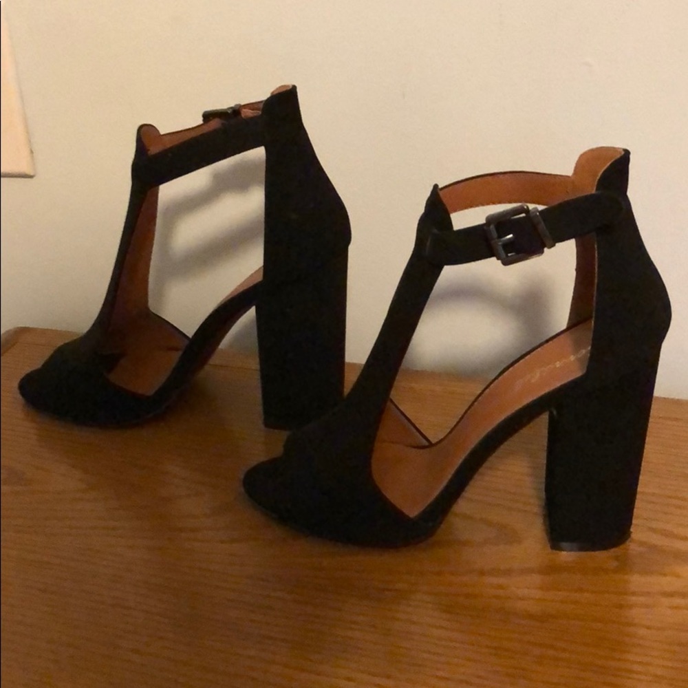 Black open toed heels